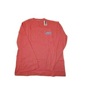 Vineyard Vines Men's Med Jetty Red Long Sleeve T Shirt Redfish Dawn Pocket New